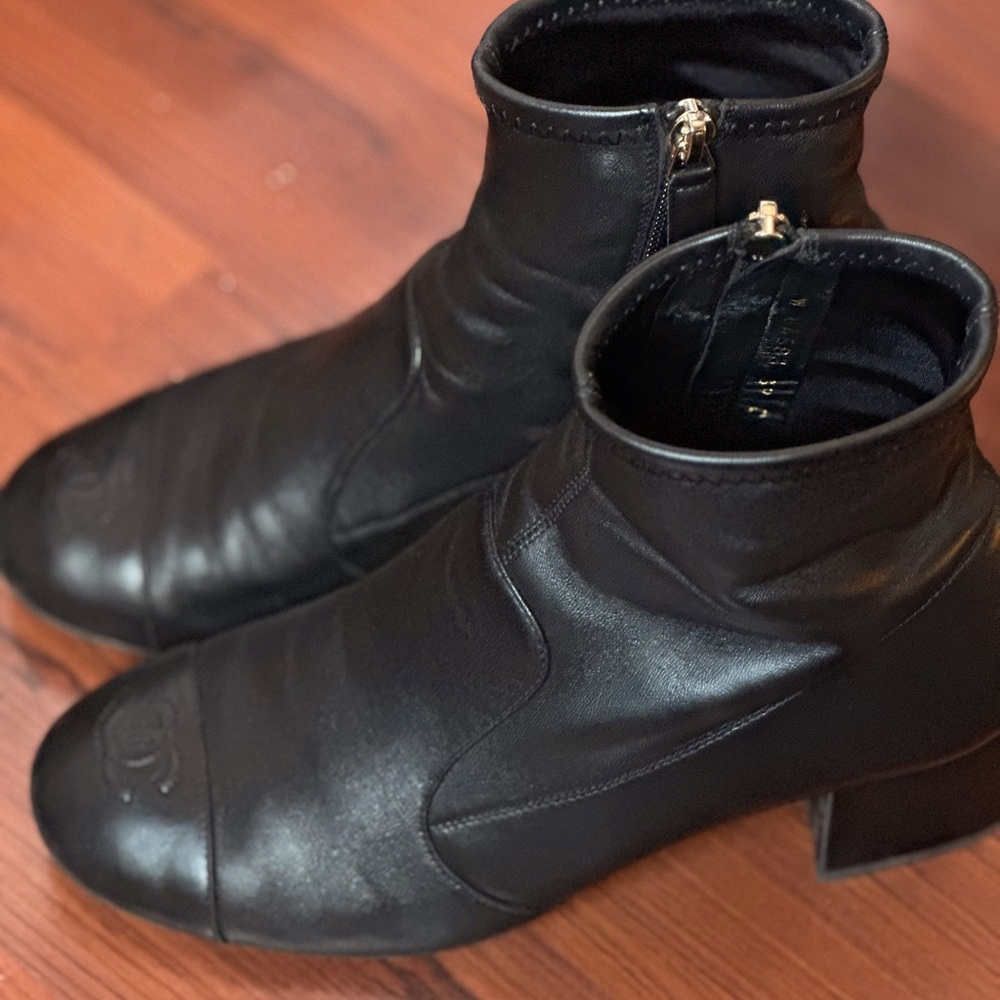 Black Leather Ankle Boots